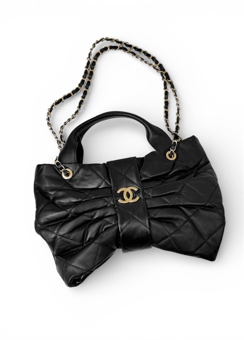 CHANEL сумка бабочка черная золото СК-01032