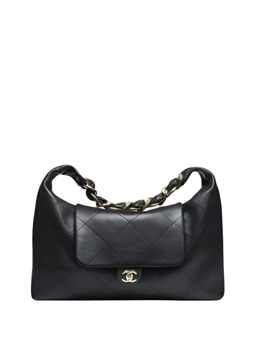 CHANEL сумка с клапаном большая черная золото СК-01203