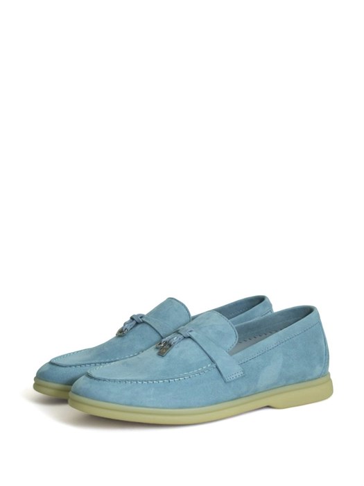 Loro Piana лоферы замша голубой ОК-00689