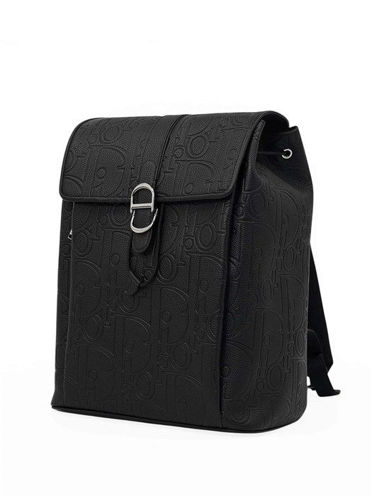 DIOR рюкзак черная кожа того с фирменным тиснением бренда РК-0280