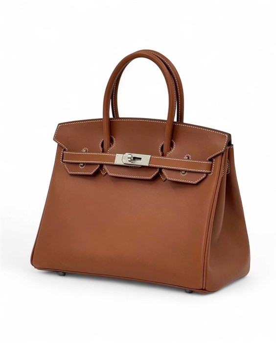 HERMES Birkin 30 см сумка кэмел кожа барения СК-00399