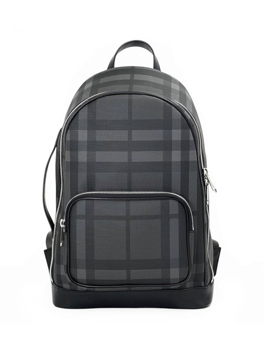 BURBERRY рюкзак на молнии карман спереди клетка серый РК-0468