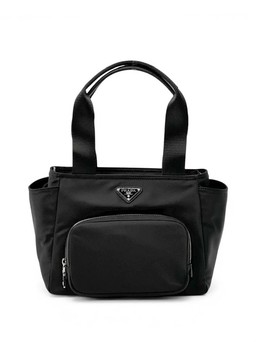 PRADA сумка нейлон карман на молнии спереди черная СК-01372