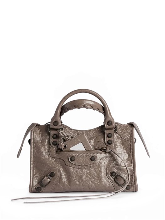 BALENCIAGA сумка Le City Mini мятая кожа серая СК-01512
