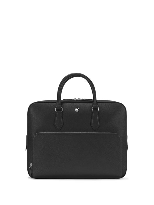 MONTBLANC портфель Sartorial кожа сафьяно черного цвета с одним отделением на молнии и карманом спереди ПР-1192