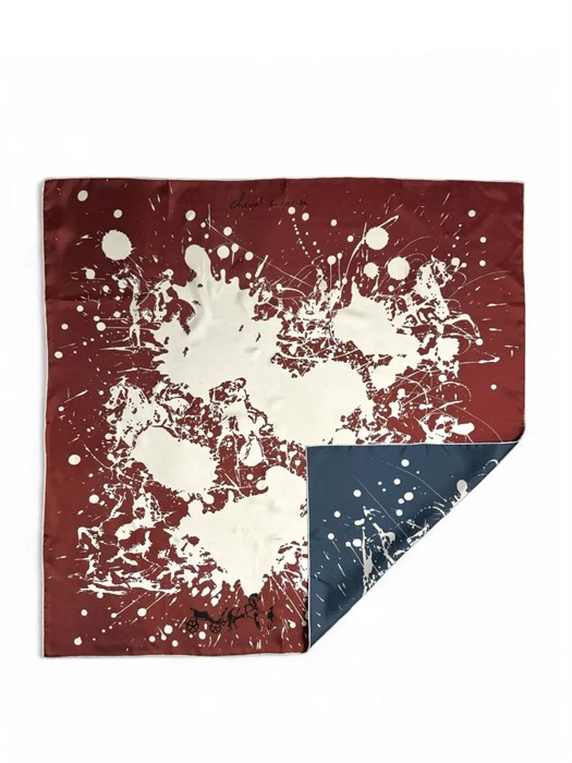 HERMES платок 90x90 см шелк бордовый ПЛ-01398