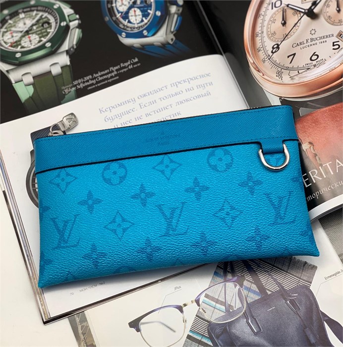 LV борсетка голубая монограмма БР-1027