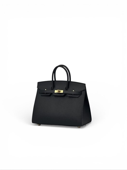 HERMES сумка Birkin 25 см кожа Эпсом черная золото СК-00862