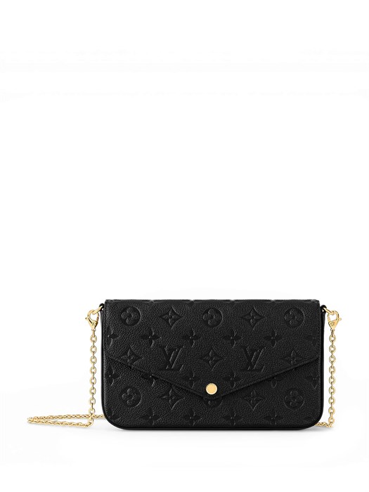 LV клатч Pochette Felicie 3 в 1 кожа Того черный серебро НС-01311