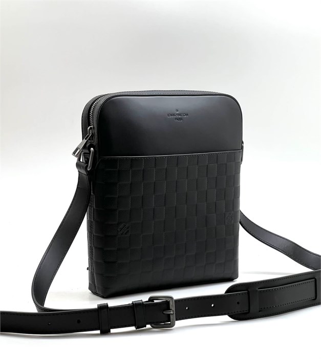 LV мессенджер Pochette кожа шашка черный МС-0364