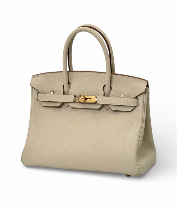 HERMES сумка Birkin кожа Того 30 см молочная золото СК-00763