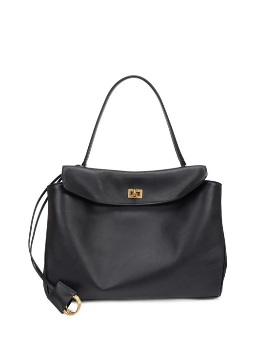 BALENCIAGA сумка Rodeo Medium кожа гладкая черная золото СК-01207