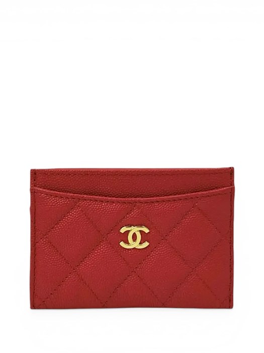 CHANEL визитница кожа икра красная золото ВЗ-01242