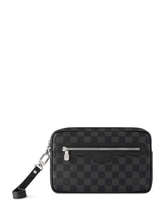 LV борсетка Pochette Kasai серая шашка БР-01714