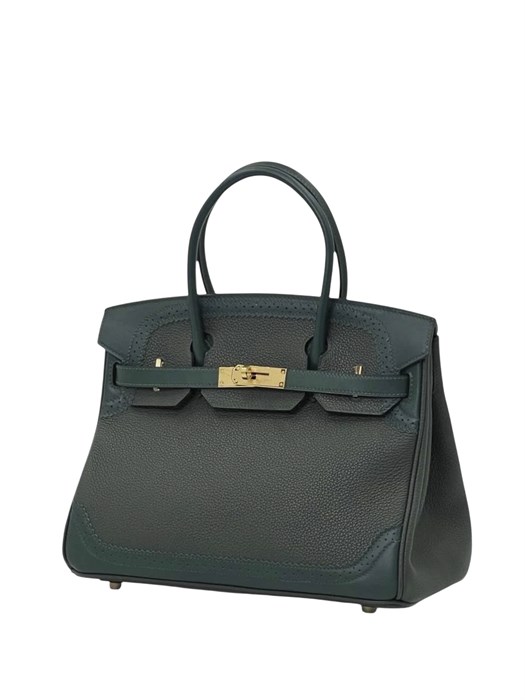 HERMES Birkin 30см зеленая кожа того-свифт золото СК-00398