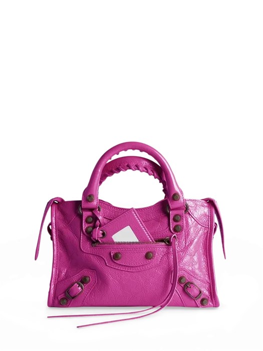 BALENCIAGA сумка Le City Mini мятая кожа фуксия СК-01513