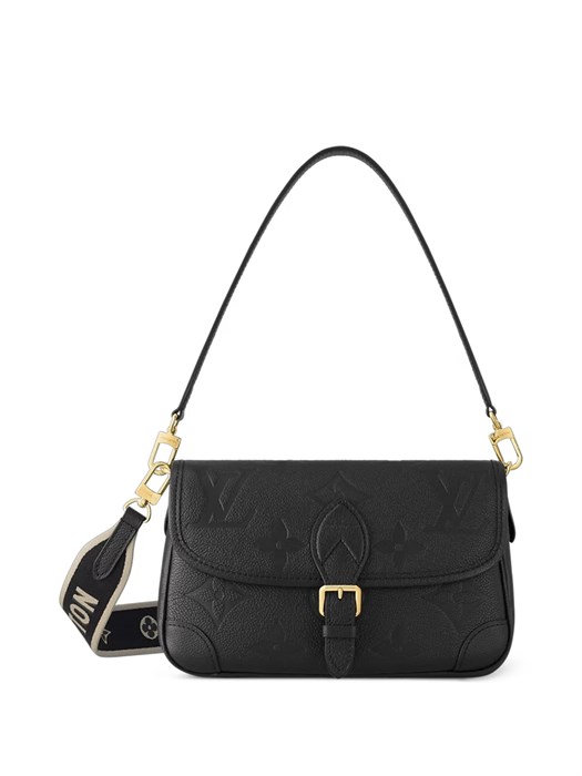 LV сумка Diane Satchel кожа черная монограмм золото СК-01745