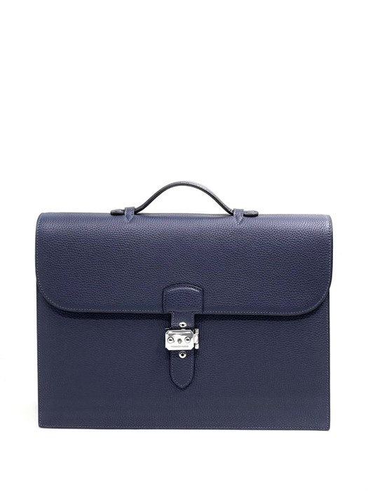 HERMES Портфель Depeches синий с клапаном и металлическим замком ПР-2251
