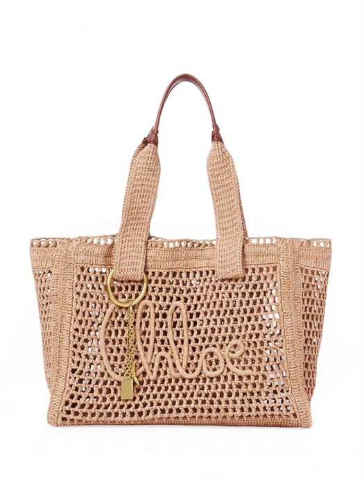 CHLOE сумка Summer Banana из рафии коричневая СК-01571