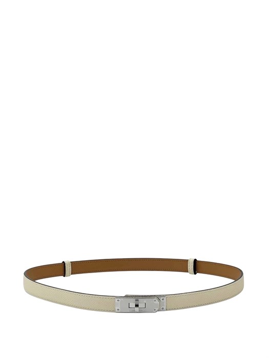 HERMES ремень Келли молочный серебро РМ-00204