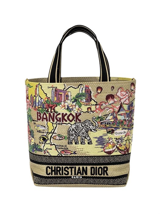 DIOR сумка шоппер City лимитка BANGKOK текстиль маленькая СК-01674