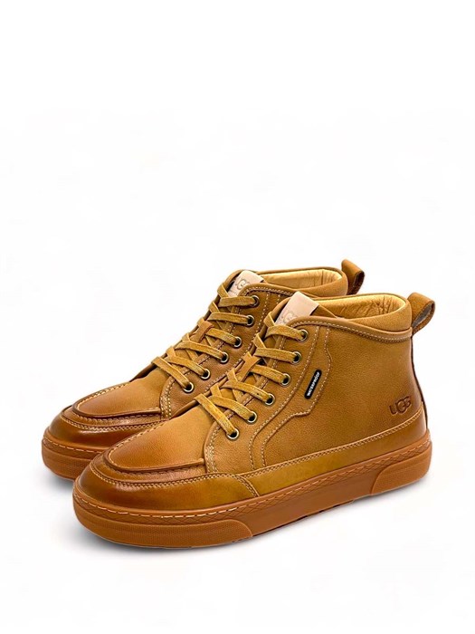 UGG ботинки UGG высокие из светло-коричневой кожи ОС-2408