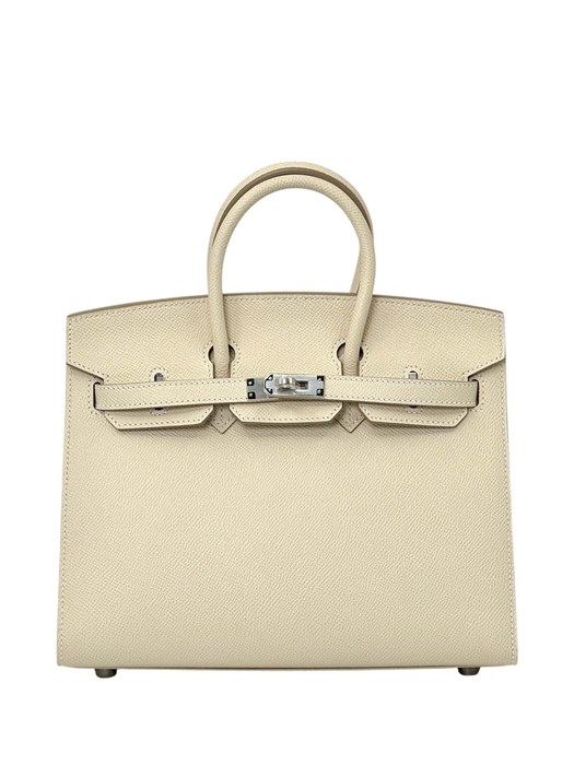 HERMES сумка Birkin 25 см кожа эпсом молочная серебро СК-01589