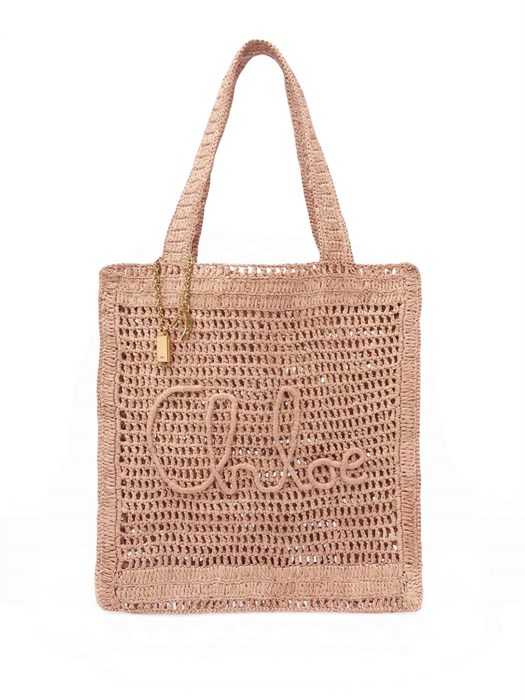CHLOE сумка Summer Banana из рафии коричневая СК-01569