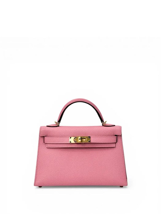 HERMES сумка mini Kelly 19 см кожа Эпсом розовая золото СК-01353
