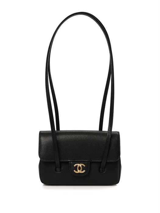 CHANEL сумка конверт маленькая черная золото СК-01442