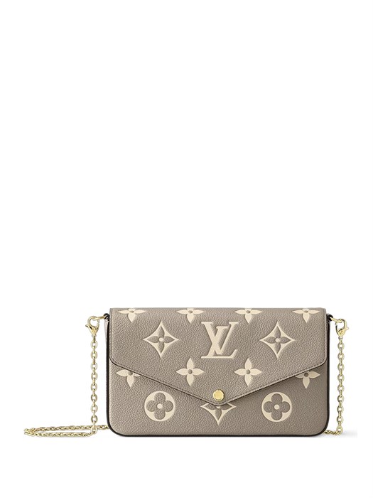 LV клатч Pochette Felicie 3 в 1 кожа Того серый золото НС-01613