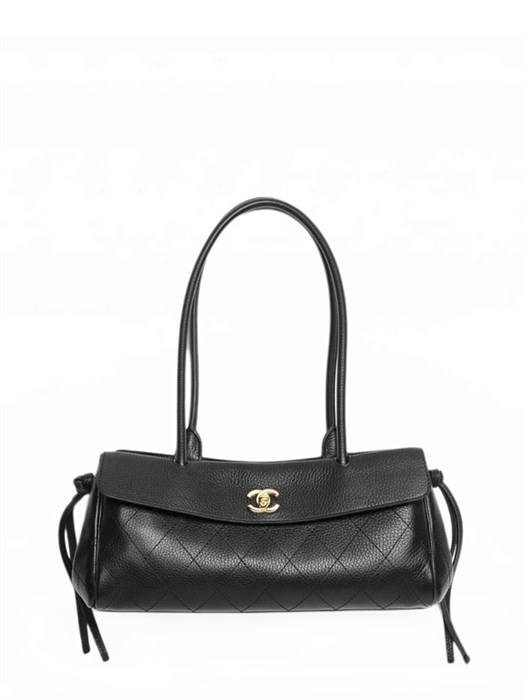 CHANEL сумка Shopping кожа того маленькая черная золото СК-01575