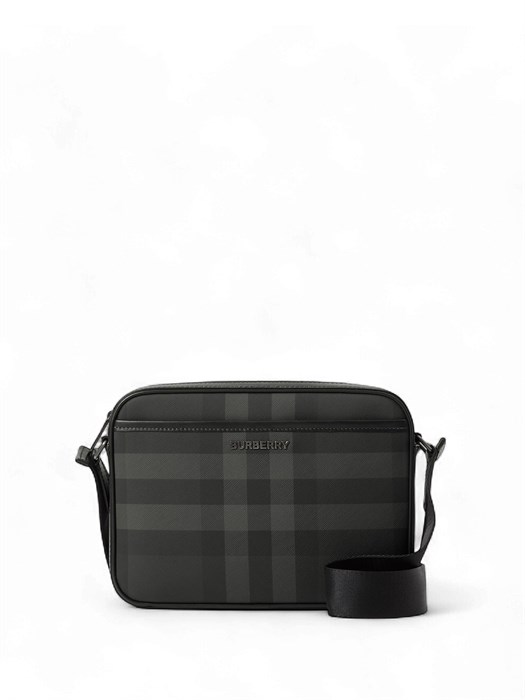BURBERRY мессенджер маленький прямоугольный горизонтальный с доп карманом на магните канва клетка серый МС-2208