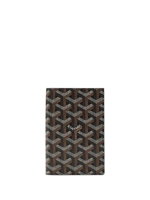 Goyard обложка на паспорт канва черная ОП-00165
