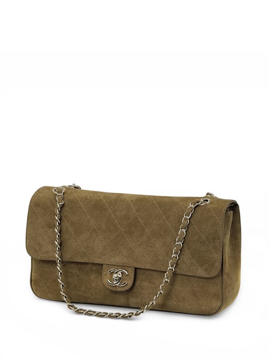 CHANEL сумка замша (горчичный) на золоте 33 см СК-00906
