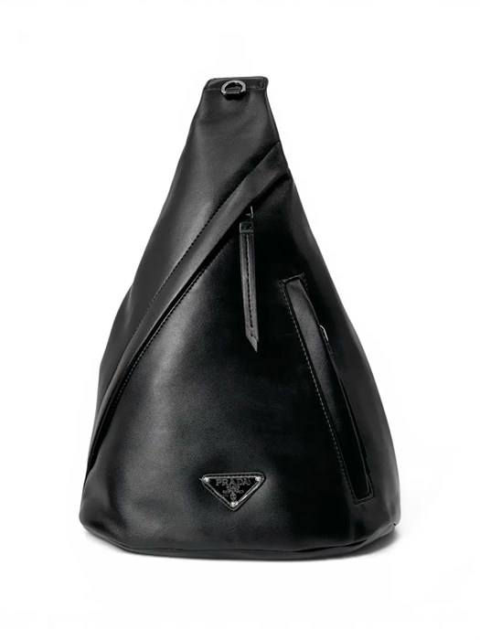 PRADA слинг гладкая кожа косая молния черный СЛ-01499
