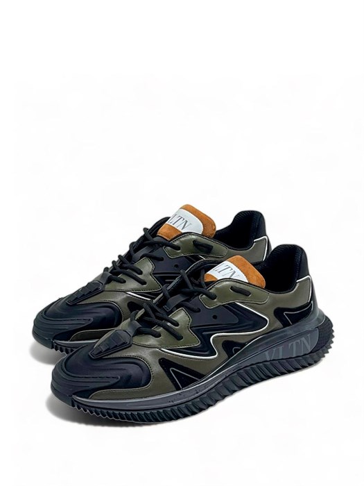 VALENTINO кроссовки хаки коричневый язычок ОС-2115