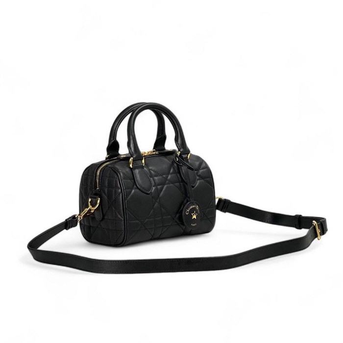 DIOR сумка черная кожа золото СК-00482