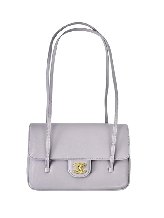 CHANEL сумка конверт средняя кожа икра фиолетовая золото СК-01472