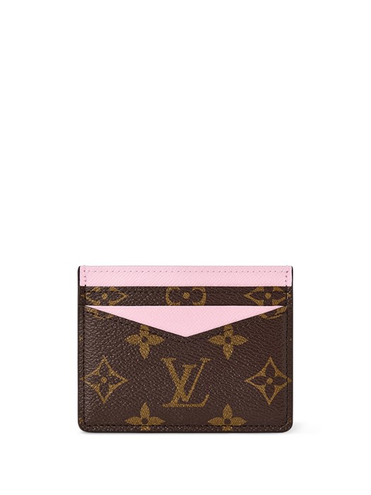 LV визитница коричневая канва-розовая кожа ВЗ-01528