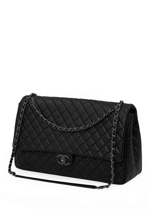 CHANEL сумка Тревел классика 45 см черная серебро СК-00247