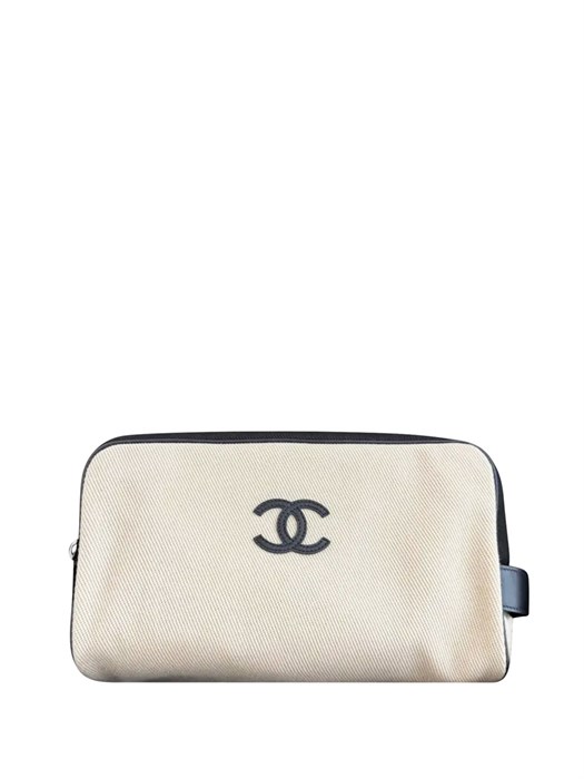 CHANEL косметичка текстиль бежевая большая НС-01709
