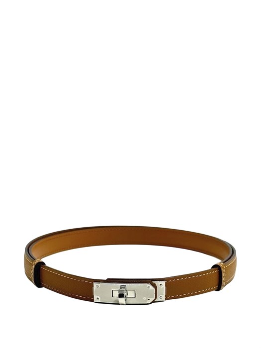 HERMES ремень Келли кэмел серебро РМ-00678