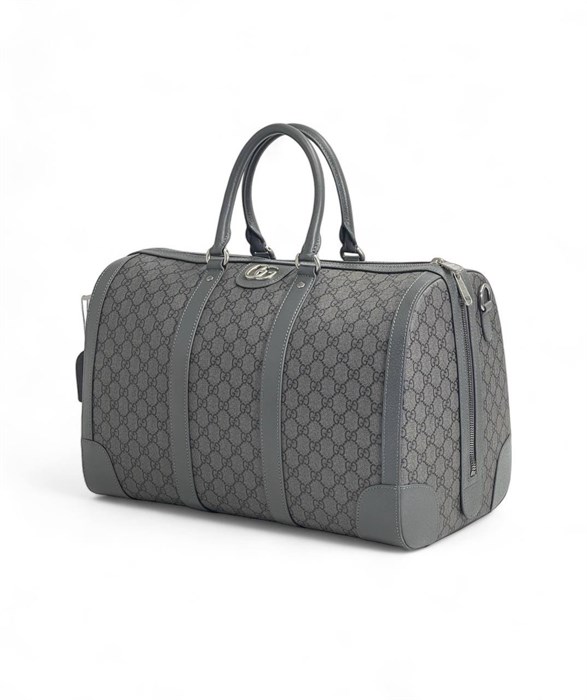 GUCCI дорожная сумка серая канва монограмма ДС-1875