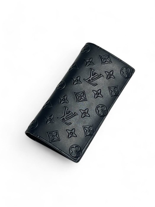 LV купюрница BRAZZA SLENDER гладкая черная кожа с узором монограммы КП-1870