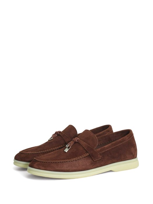 Loro Piana лоферы замша коричневые ОК-00250