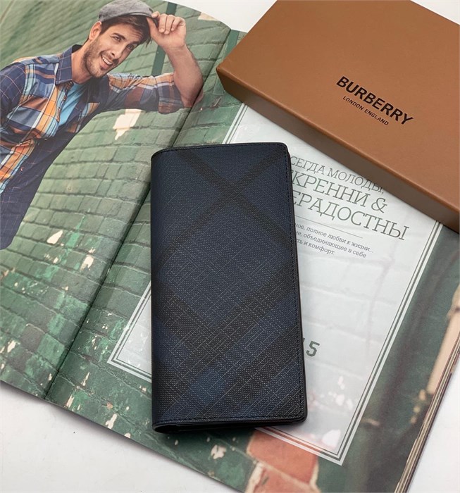BURBERRY купюрница клетка синяя КП-1124