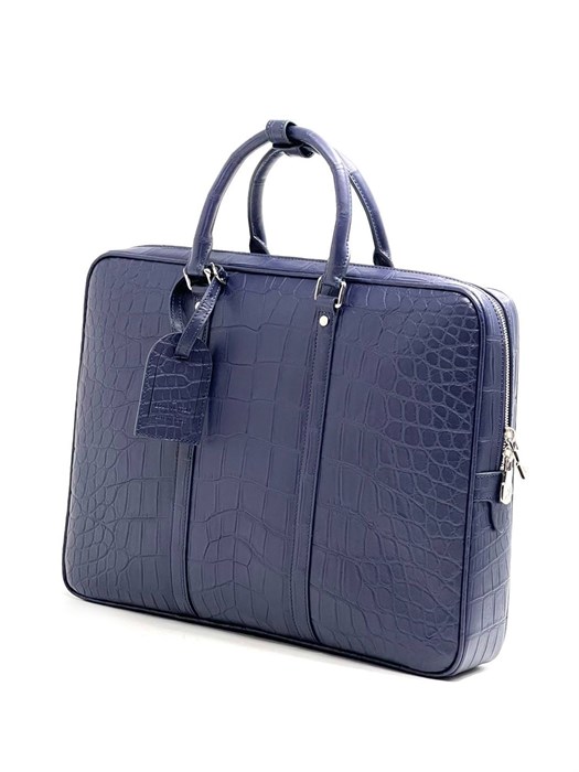 LV портфель большой классический без плечевого ремня из кожи крокодила синий ПР-1374