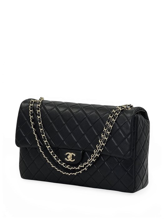 CHANEL сумка 40 см черная кожа икра на золоте СК-00748