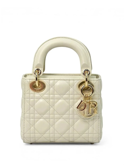 DIOR LADY сумка белая 17 см золото СК-01344